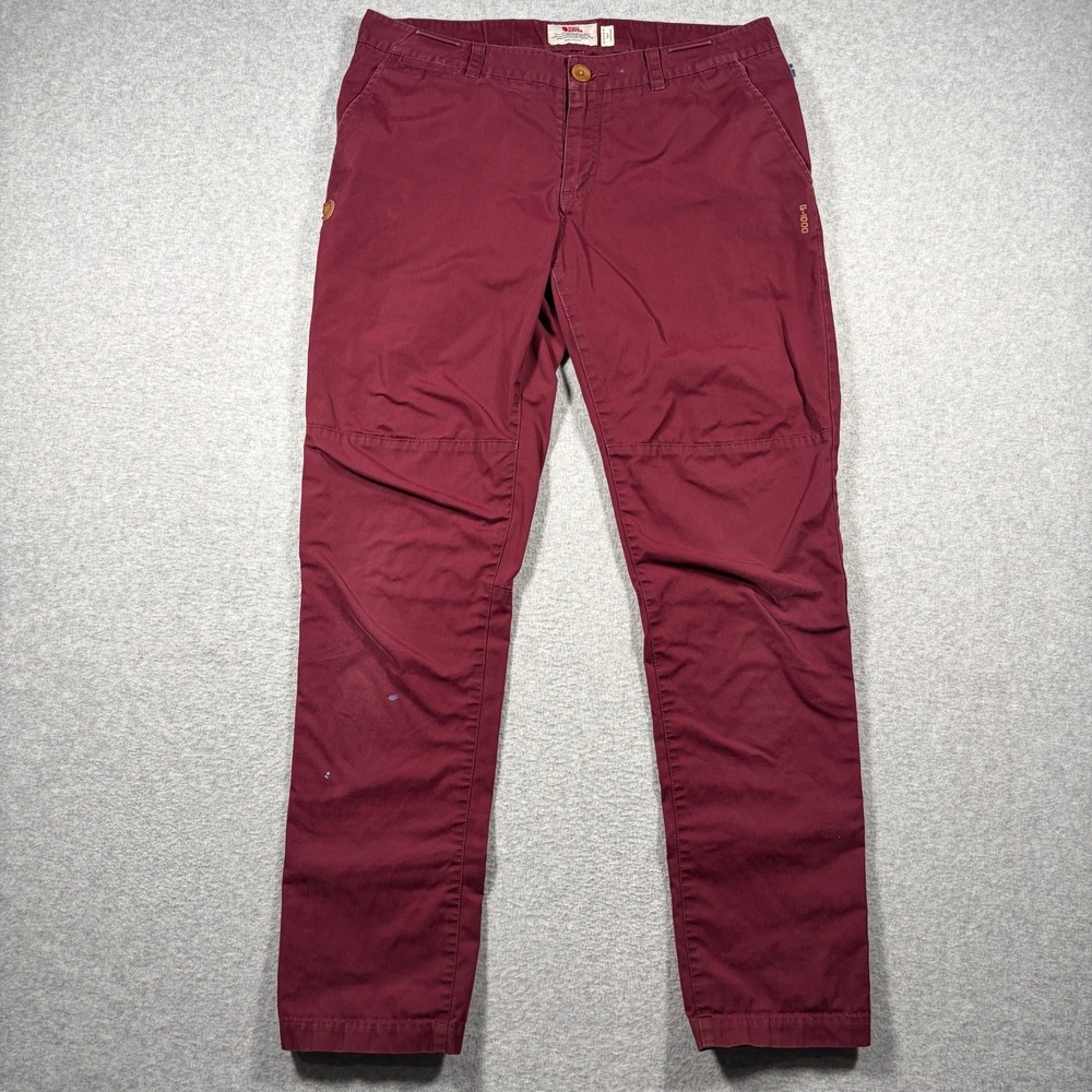 Fjallraven Sormland Tapered Trousers US 32-33 (Fits 34x31) Burgundy G-1000 Pants
